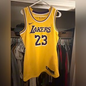 Nike Los Angeles Lakers Yellow and Purple Basketball Jersey
